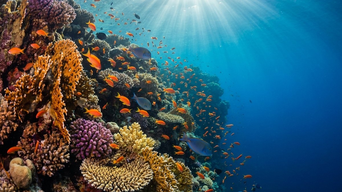 Коралловый риф Красного моря под водой