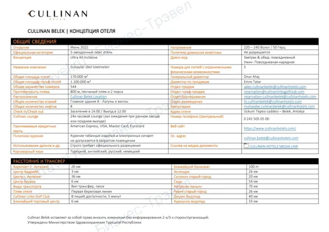 Концепция отеля Cullinan Belek — Зима 2026–27
