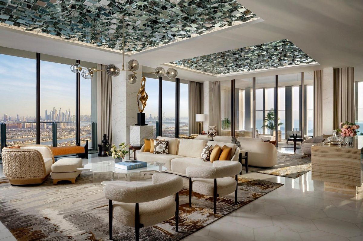 Atlantis The Royal: гостиная Panoramic Penthouse
